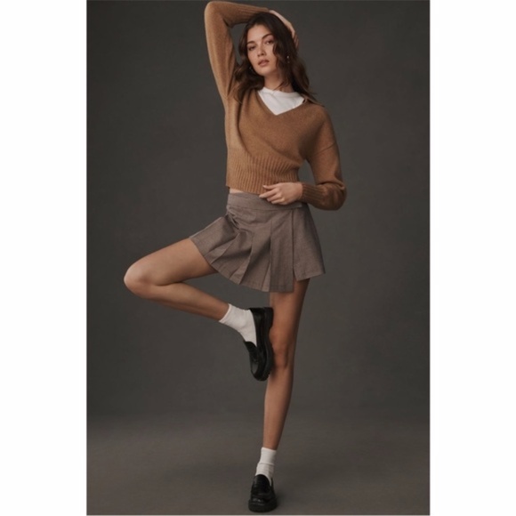 NEW Anthropologie Reformation Beckie Cashmere Collared Sweater Panko Medium - Picture 5 of 16